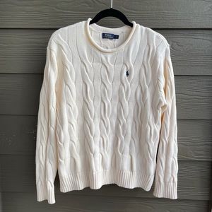 POLO RALPH LAUREN CLASSIC CABLE KNIT SWEATER. L